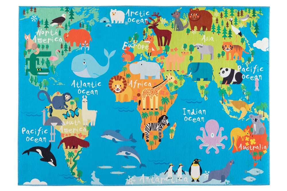 Dětský koberec My Torino Kids 233 World Map